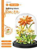 Juego de bloques de construcción con rosas y suculentas en macetas: decoración del hogar con flores eternas
