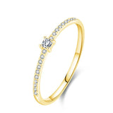 Trumium 2mm 925 Sterling Silver Rings For Women Zircon Inlaid Half Eternity Stacktable Ring Fine Jewelry for Wedding Anniversary