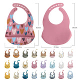 Fashionable Cartoon Printed Waterproof Silicone Baby Bib – Adjustable, Soft & Durable Feeding Bib for Infants and Toddlers