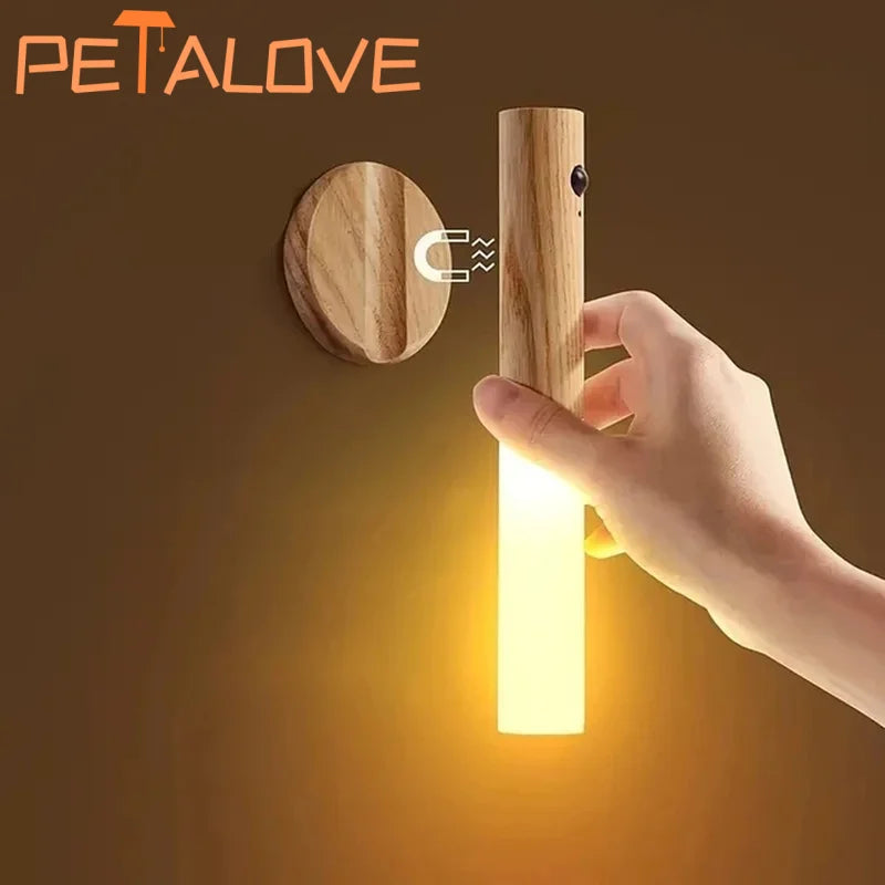 Lámpara de noche con sensor de movimiento LED inteligente: lámpara de pared y armario recargable