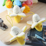 Kawaii Banana Plush Keychain - Cute Backpack Charm & Car Keyring Gift