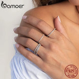 Platinum-Plated CZ Eternity Ring – 925 Sterling Silver Stackable Band