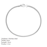 Elegant Stainless Steel Box Chain Bracelet – Classic & Timeless Jewelry for Women