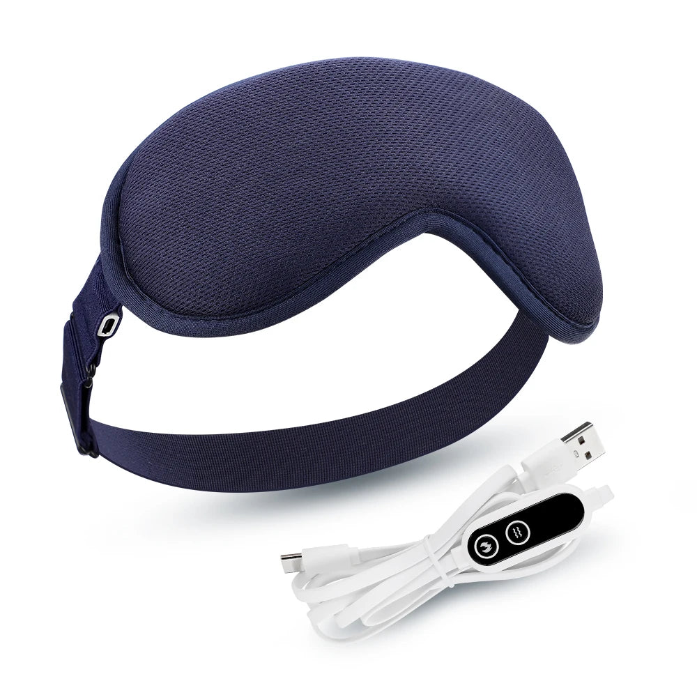 3D Heated Eye Mask with Vibration Massage – Smart Timing, Hot Compress, & Relaxing Eye Relief