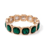 Gold Crystal Beaded Bohemian Elastic Bracelet for Women