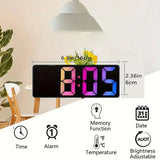 LED Digital Alarm Clock with Temperature, Snooze, and Adjustable Brightness