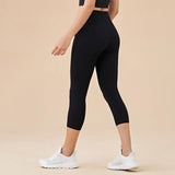 Women's High-Waist Calf-Length Yoga Leggings with Pockets – Stretchy, Breathable Workout Pants