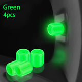 Glow in  the Dark Tire Valve Caps  Fluorescent Stem Covers for Cars Motorcycles & Bicycles