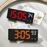 Voice Control Digital LED Alarm Clock with Dual Alarms and Temperature Display