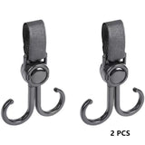 2 piezas de gancho para cochecito de bebé de cuero PU, organizador de carrito giratorio de 360 ​​grados, gancho para cochecito, accesorios para cochecito de ganchillo