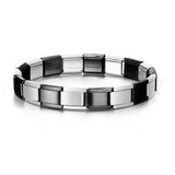 Pulsera de acero inoxidable con holograma de moda para hombres y mujeres: joyería con cadena de eslabones geométricos