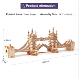 3D Wooden Puzzle Kits - Tower Bridge, Big Ben & Eiffel Tower Model Set