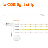 COB LED Strip Light Under Cabinet Collection Display Bookcase Wardrobe Closet Lamp Tape Penetrable Wood Dimmable Touch Sensor