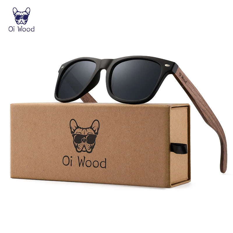 Natural Wooden Polarized Sunglasses for Men – Stylish UV Protection with TR90 Frames