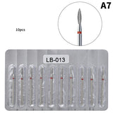 10-Piece Diamond Nail Drill Bit Set for Manicure & Pedicure – Professional Quality for Acrylic & Gel Nails