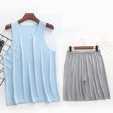 Men’s Ultra-Thin Sleeveless Pajama Set – Breathable, Quick-Dry Sleepwear