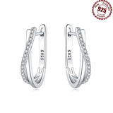Trendy Silver Zircon Hoop Earrings for Women – Lightweight Fine Jewelry
