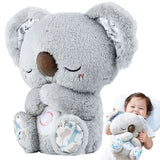Breathing Koala Plush Toy with Soothing Sounds & Lights - Baby Sleep Companion