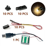 10-Piece LED Spotlight Building Block Set - MOC Lighting Kit for LEGO-Compatible Models