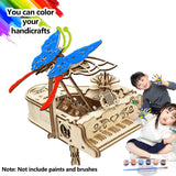 3D Wooden Piano Music Box - DIY Model Kit with Dancing Butterfly Mechanism