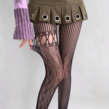 High-Waist Sexy Fishnet Stockings for Women – One Size, Stretchable Mesh Tights
