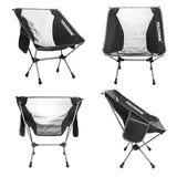 Ultralight Foldable Aluminum Camping Chair – Portable Outdoor Seat with Mesh Panels