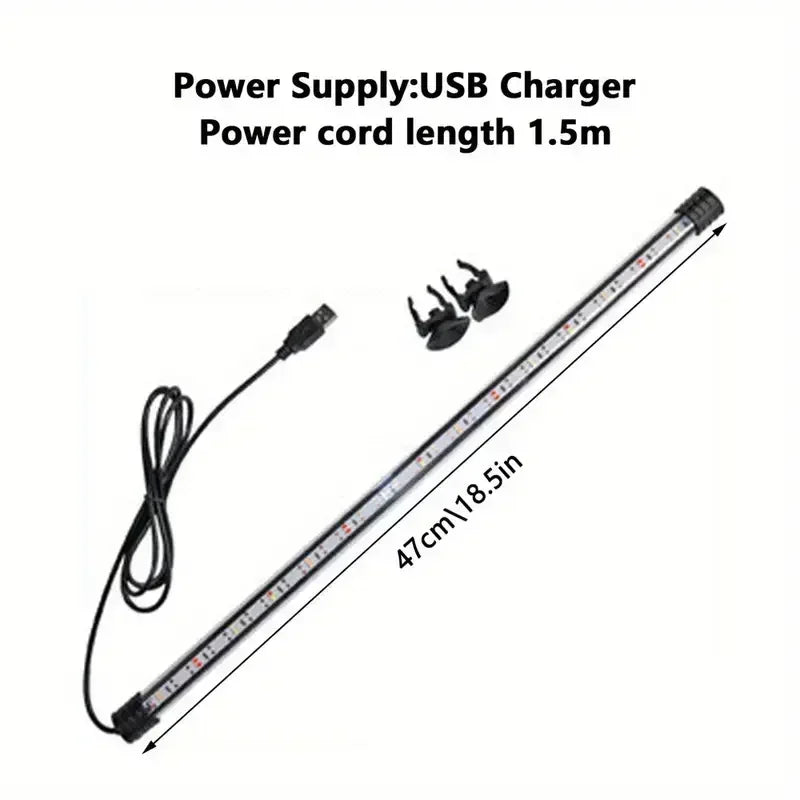 Submersible Multi-Color LED Aquarium Light – USB Mood Lamp for Fish Tanks & Plant Growth (17–47cm)