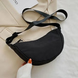 Women’s Half Moon Crossbody Belt Bag – Large Capacity Nylon Chest & Shoulder Bag