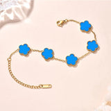 Trendy Stainless Steel Plant Charm Bracelet for Women