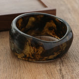 Vintage Geometric Resin Bangle – Bold Cuff Bracelet for Women