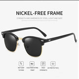 Classic Retro Half-Frame Sunglasses – Vintage Style with UV Protection & Reflective Lenses
