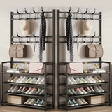 Perchero para ropa, zapatero de varias capas, para puerta, estante para sombreros y zapatos, organizador sencillo de suelo para sala de estar, estantes de almacenamiento
