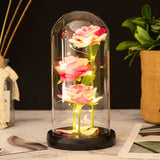 Romantic LED Rose Glass Lamp for Wedding and Home Decoration