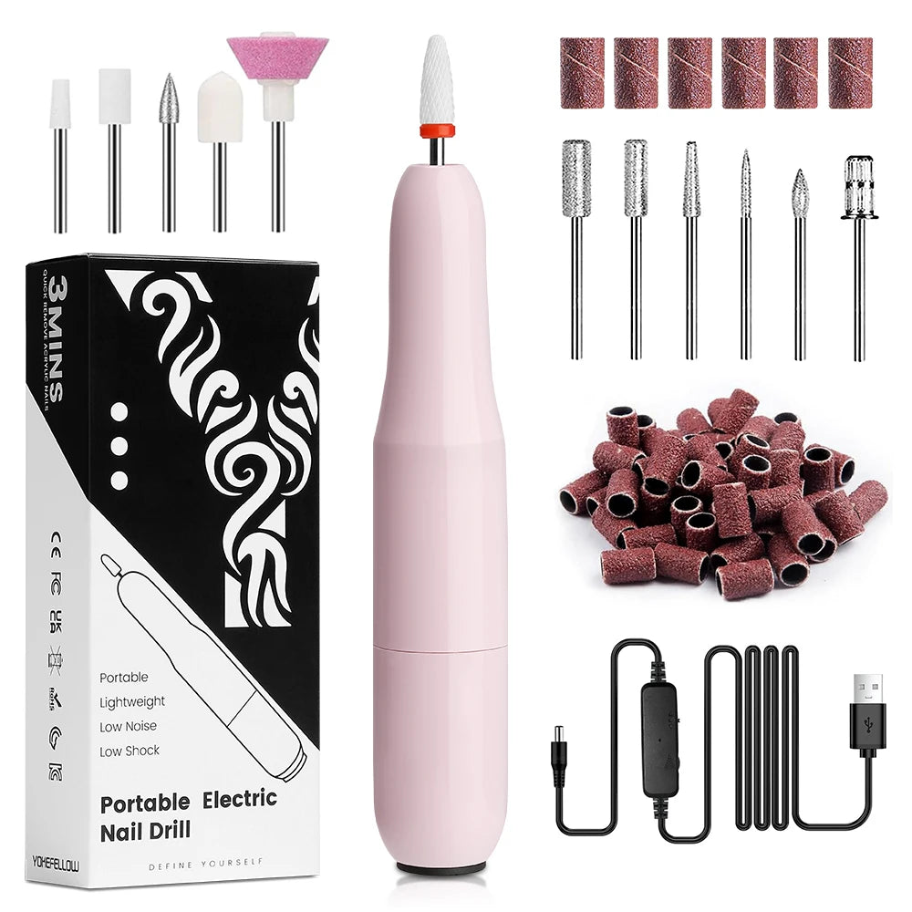 Portable Electric Nail Drill for Manicure & Pedicure – Adjustable Speed, Low Noise & Compact Design