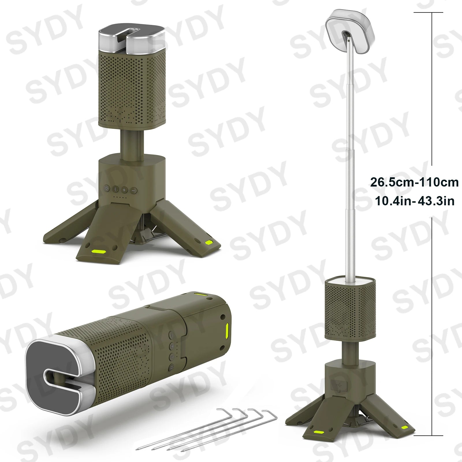 Rechargeable Telescopic LED Camping Lantern with Speaker
