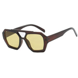 Vintage Square Sunglasses – Thick Frame Double Bridge UV400 Eyewear for Women & Men