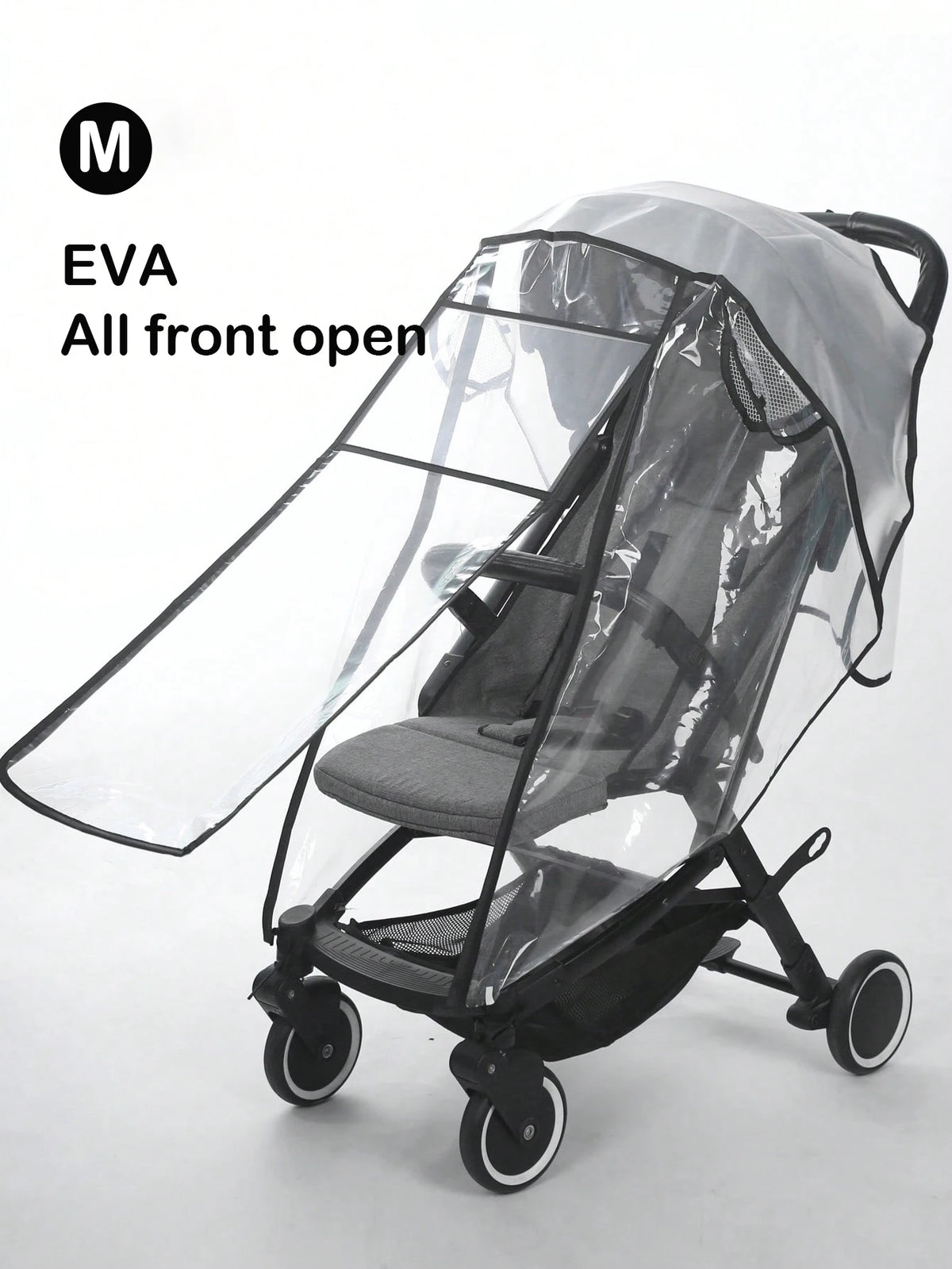Funda transparente impermeable para cochecito de bebé, protección a prueba de viento y polvo con cremallera para cochecitos