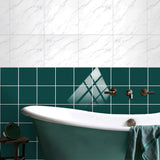 Pegatinas para azulejos de color negro con forma de diamante, resistentes al agua, despegables y adhesivas, para cocina, baño y más, 10 unidades