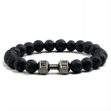 Pulsera de cuentas de piedra natural: moderna pulsera unisex con dijes para uso diario 