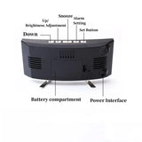 LED Digital Alarm Clock with Temperature & Humidity Display, 3 Alarms, Auto Brightness