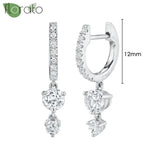 Sterling Silver Zircon Hoop Earrings for Women – Elegant Star & Heart Design