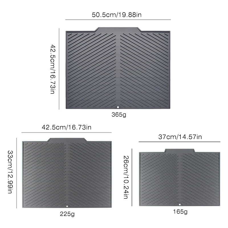 Silicone Dish Drying Mat – Non-Slip, Heat-Resistant Kitchen Drain Pad