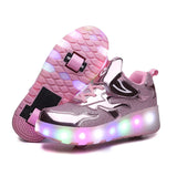 Unisex LED Light-Up Casual Shoes for Kids – Hook & Loop Sneakers with PU Upper and Non-Slip Rubber Sole