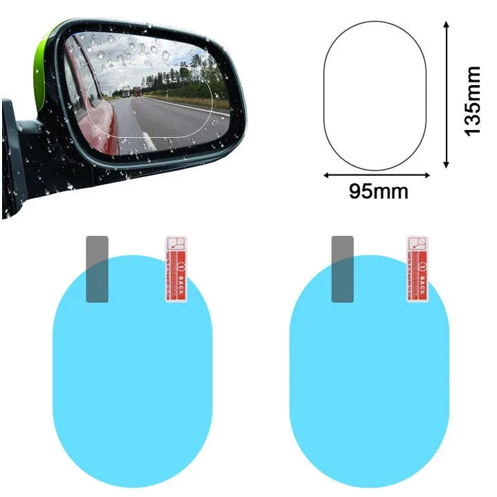 🚗 2/4/8 piezas de película para espejo retrovisor antivaho e impermeable: ¡conduzca con seguridad en cualquier clima! 🌧️
