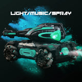 RC Spray Stunt Car – Tanque de waterpolo con control remoto de 2,4 G y acción 4WD