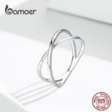 14K Gold Plated Sterling Silver X Ring – Minimalist Cross Design for Women