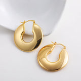 Gold-Plated Stainless Steel Geometric Hoop Earrings – Waterproof & Tarnish-Resistant