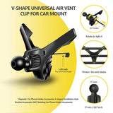 Soporte universal para teléfono en forma de V para automóvil: soporte para rejilla de ventilación seguro y fácil de usar