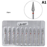 10-Piece Diamond Nail Drill Bit Set for Manicure & Pedicure – Professional Quality for Acrylic & Gel Nails