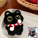Adorable Plush Cat Keychain – Cute Black Cat Doll Keyring for Bags & Decor